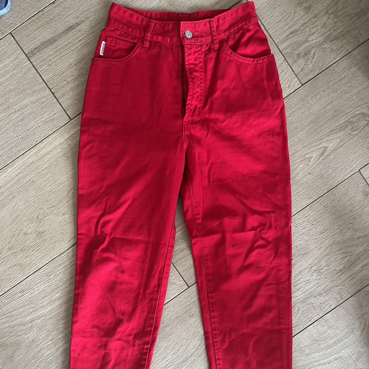 Cherry red Bongo Jeans 90s high waisted fit... - Depop