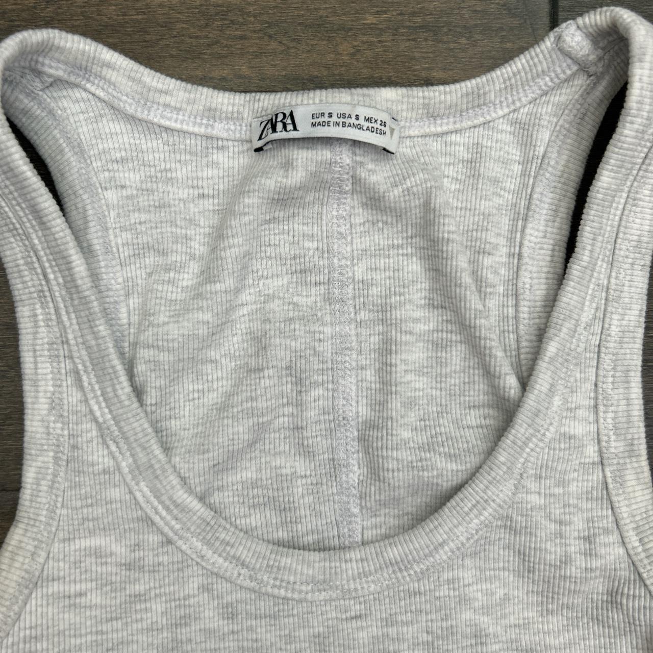 zara, grey ribbed bra top, super comfy and cute just... - Depop