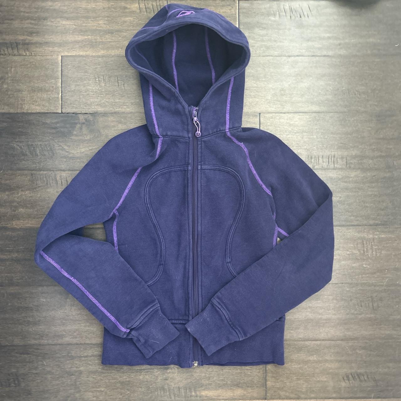 lululemon vintage dark purple scuba hoodie, worn - Depop