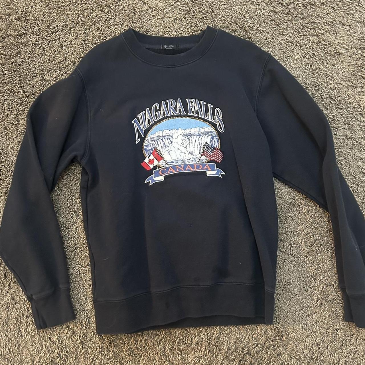 Brandy Melville Women's Navy Sweatshirt | Depop