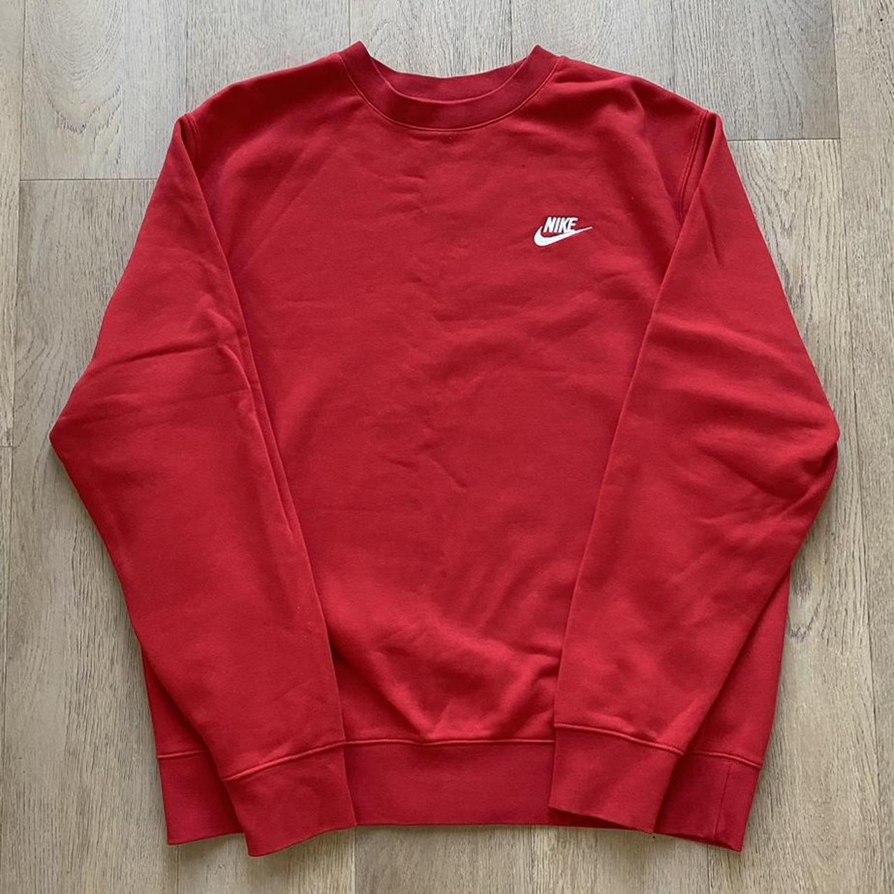 mens red nike crewneck sweatshirt