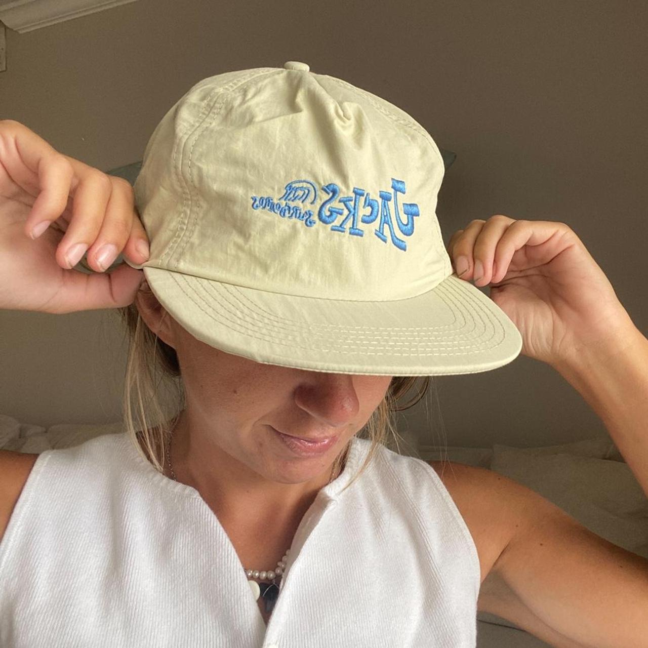 Jacks surfboards hat. Light tan color Depop