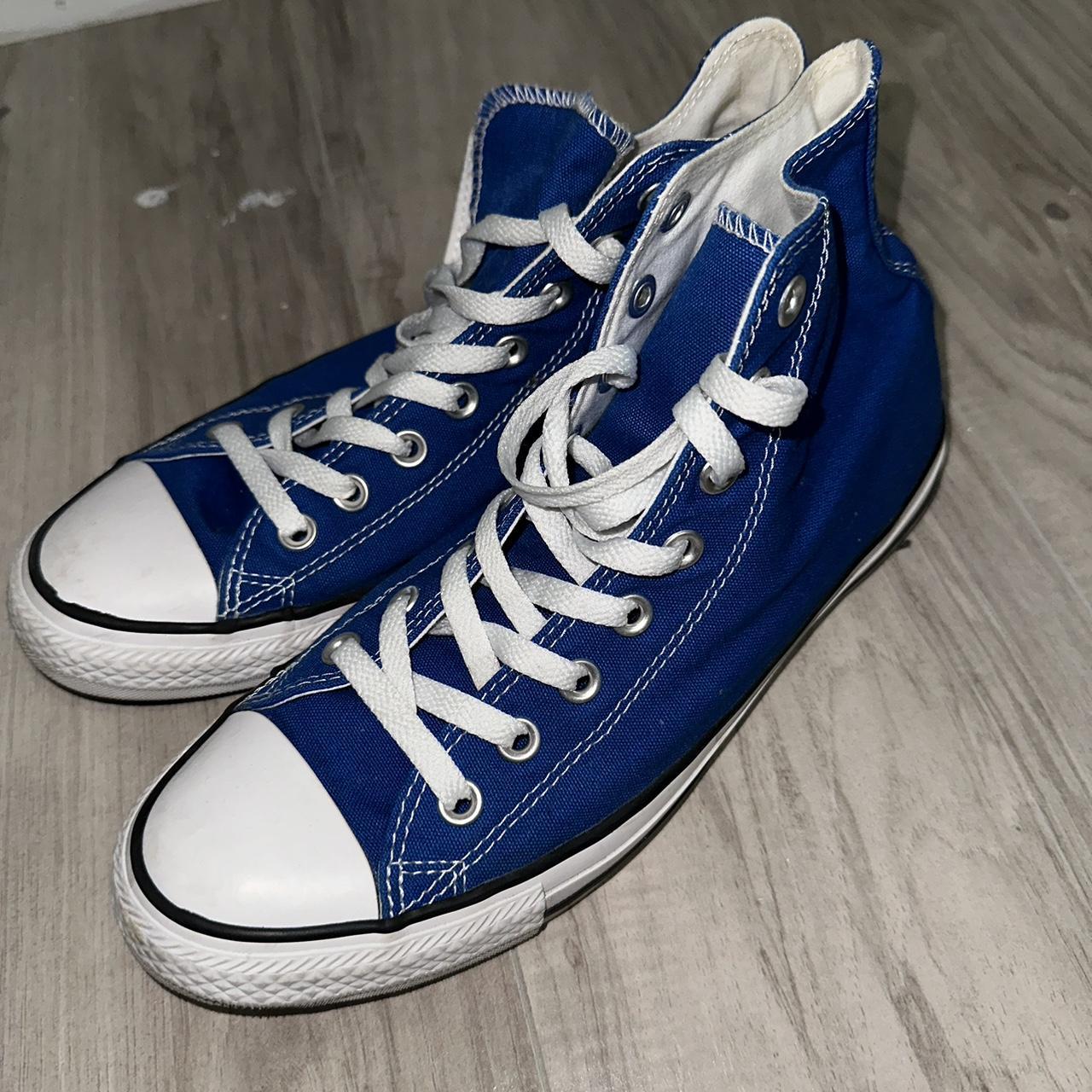 Glow Udlevering rolle blue converse chuck taylor all start high top size:... - Depop