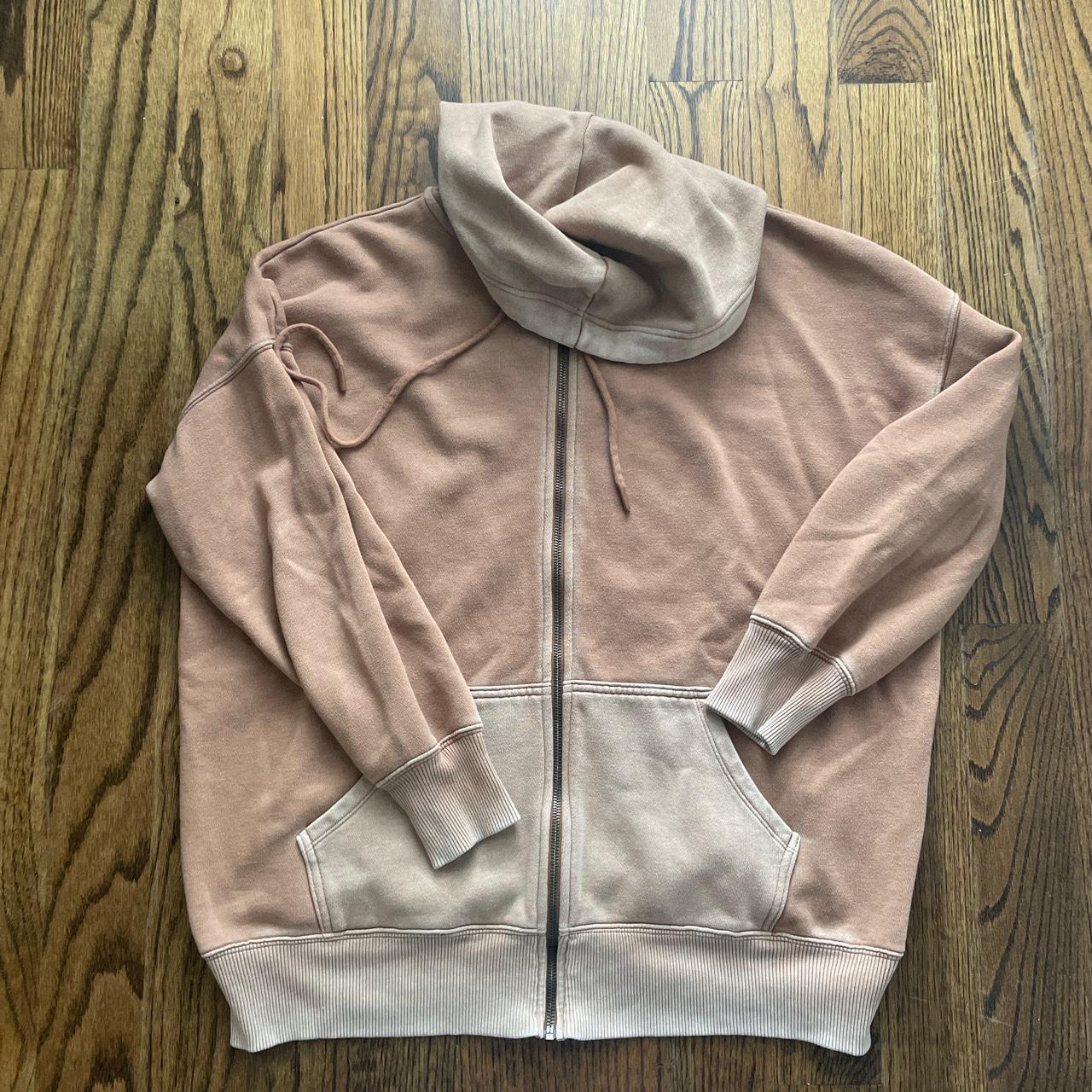 Aerie oversized zip-up hoodie in a pink/brown color.... - Depop