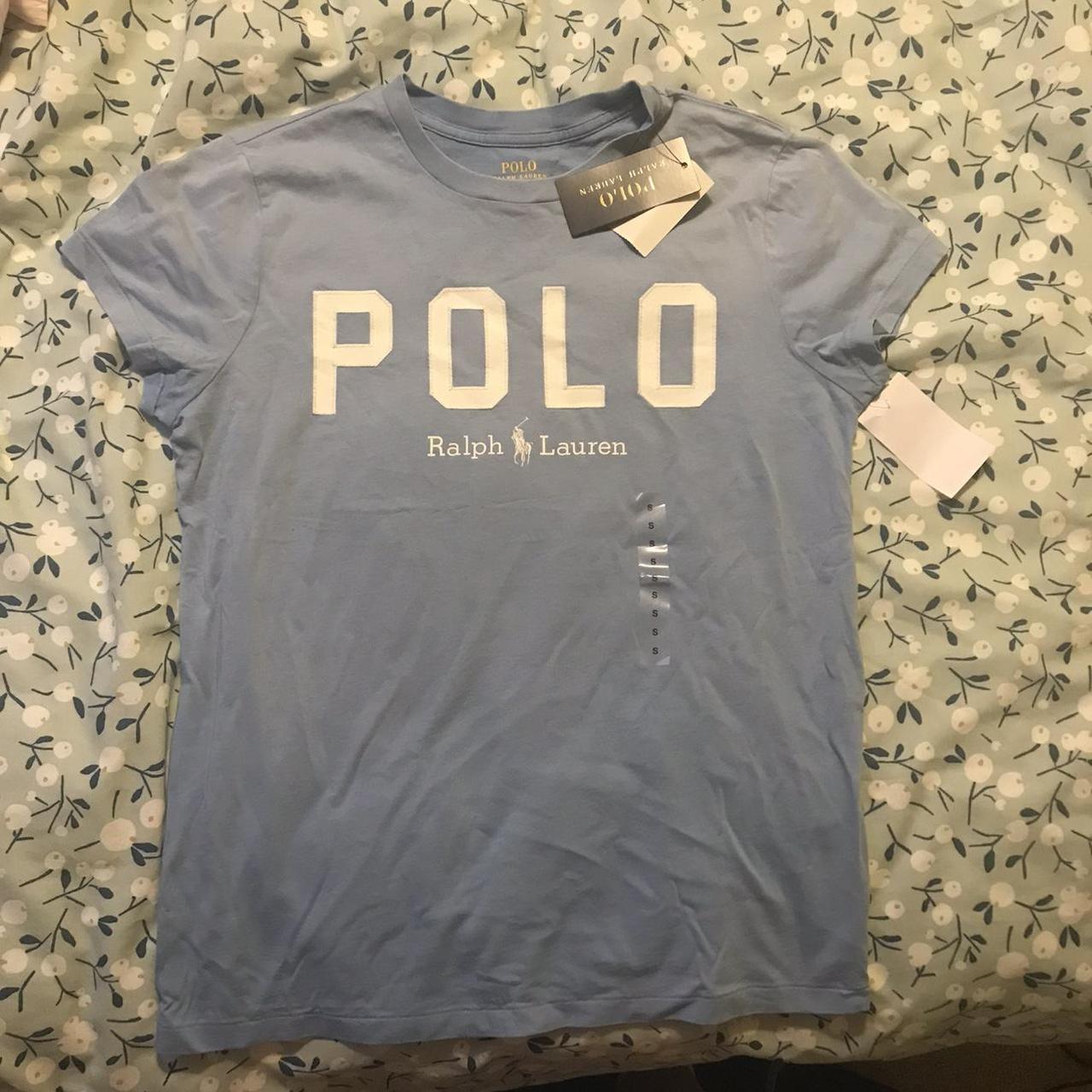 Polo Ralph Lauren Women's Blue T-shirt | Depop