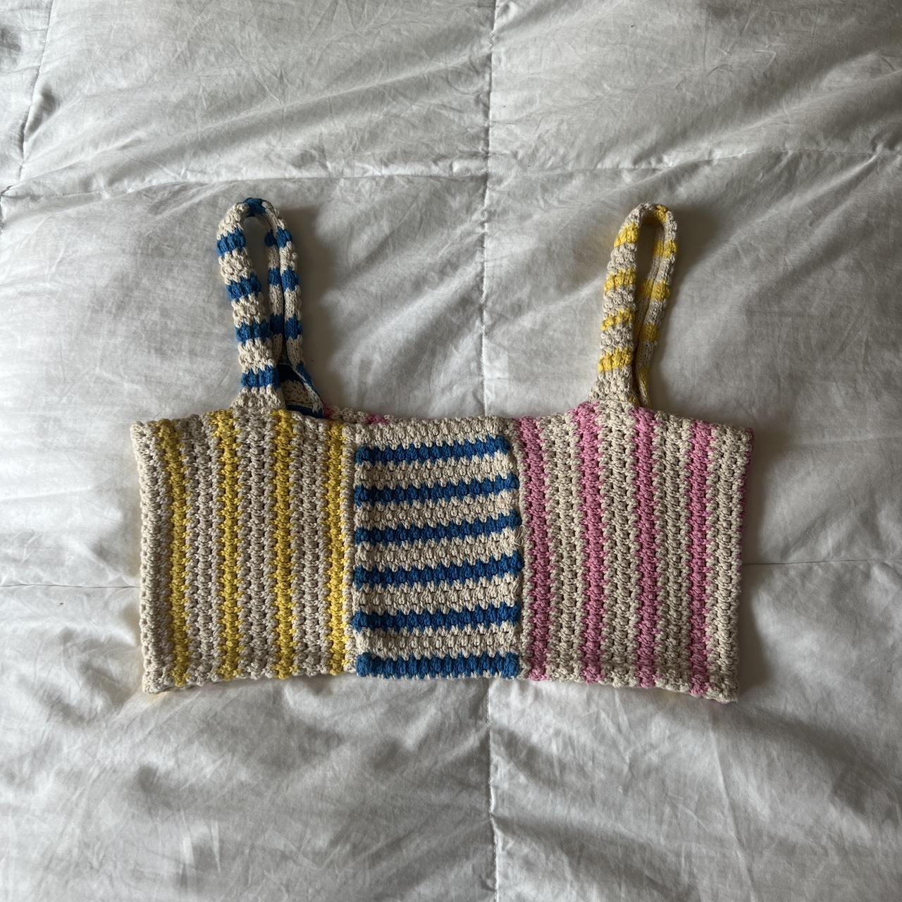 Zara crochet colorful tank top size medium #zara Depop