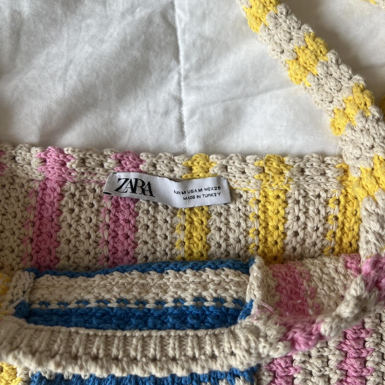 Zara crochet colorful tank top size medium #zara Depop