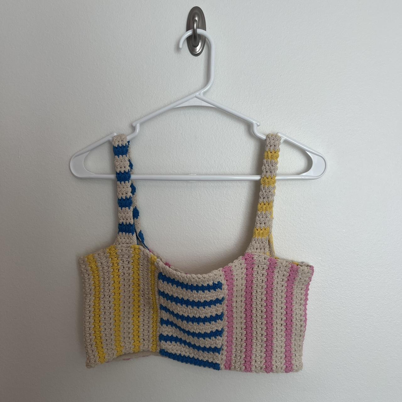 Zara crochet colorful tank top size medium #zara Depop