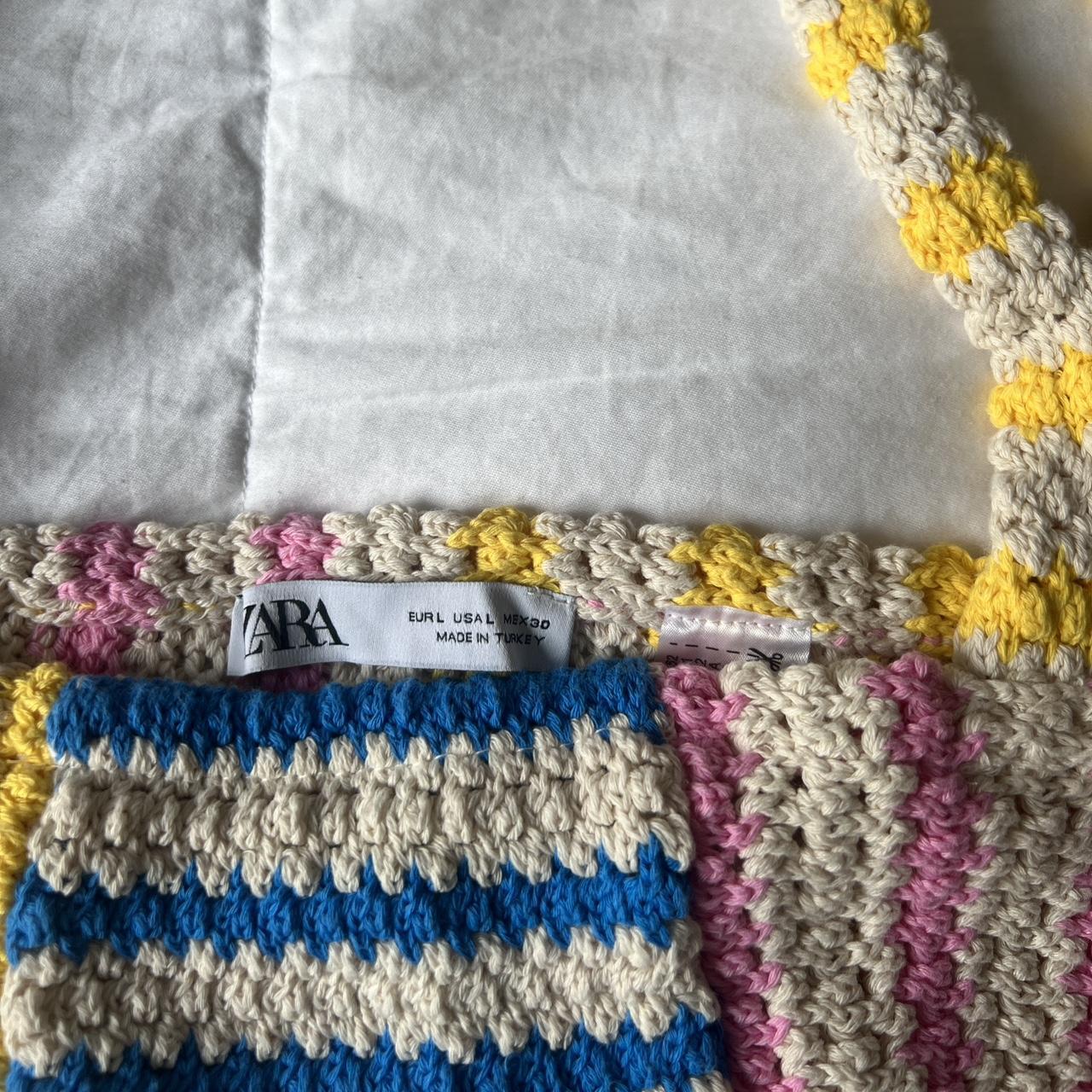Zara colorful crochet tank top size large Depop