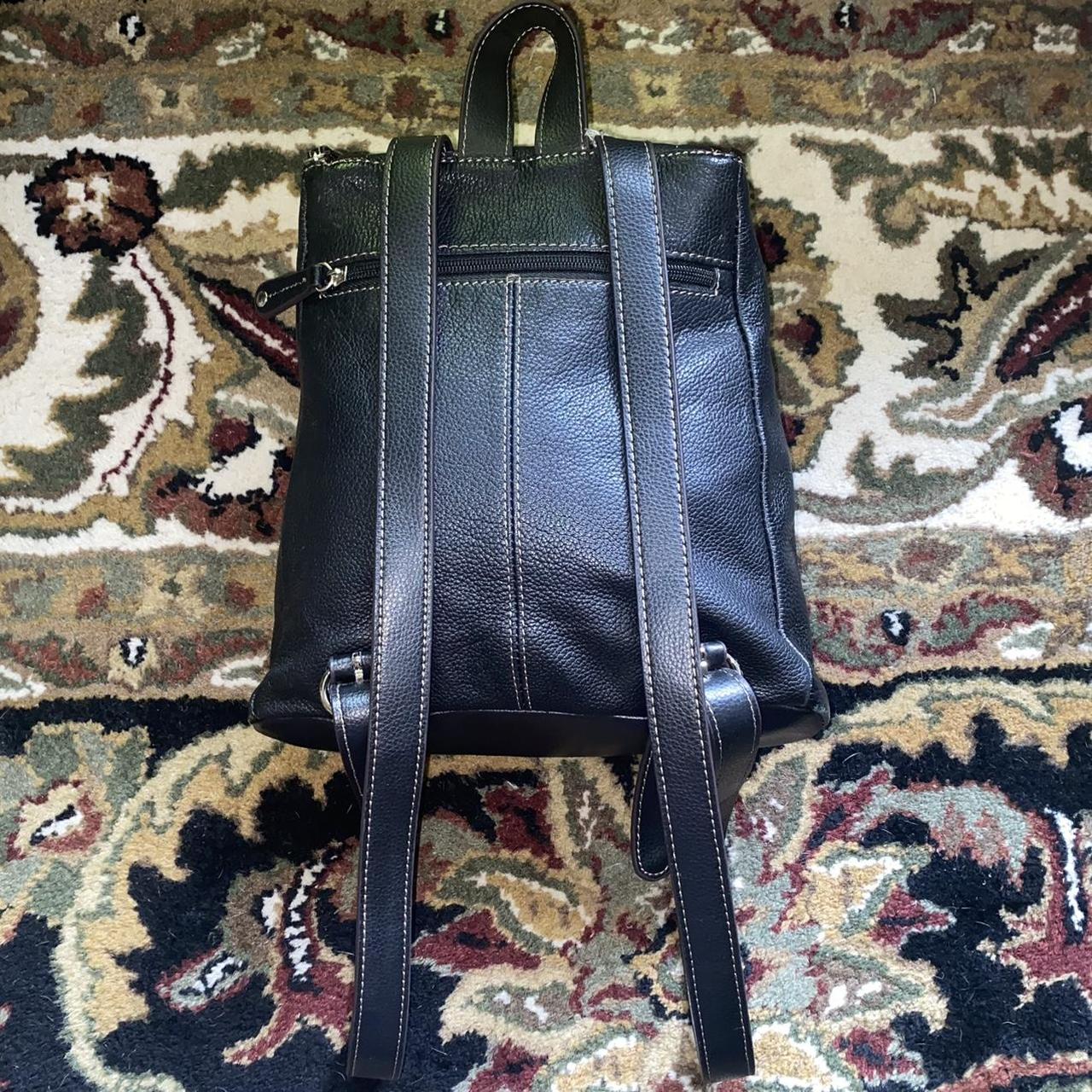 Tignanello Black Leather Backpack purse Beautiful Depop