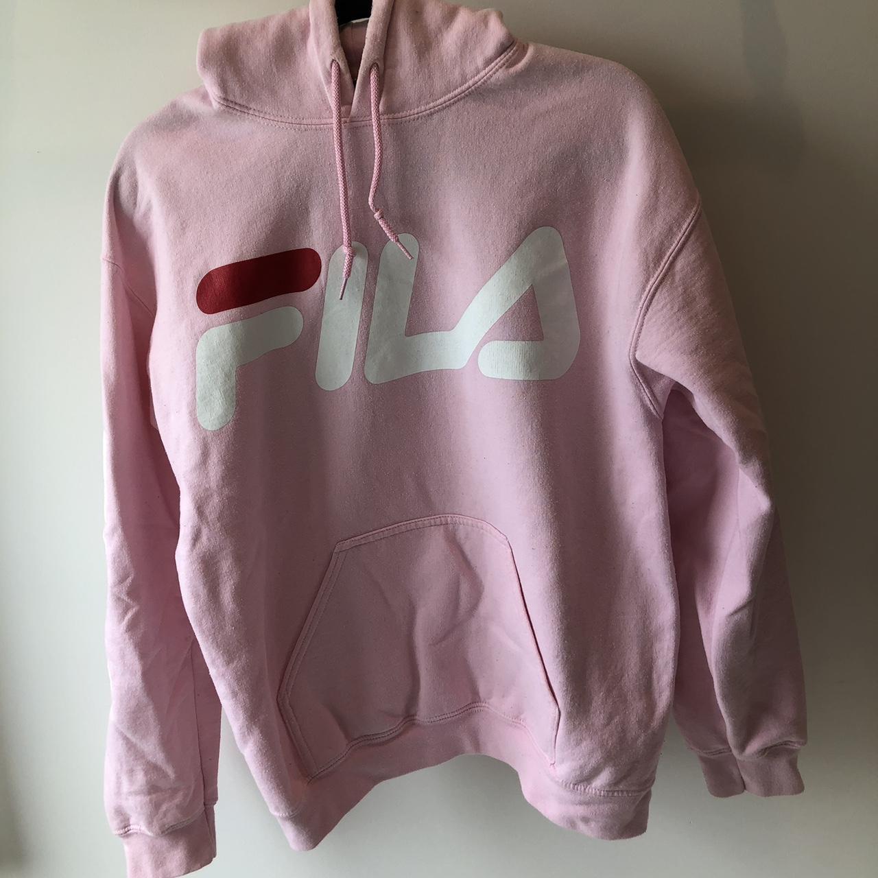 Baby pink Fila hoodie The color is so adorable