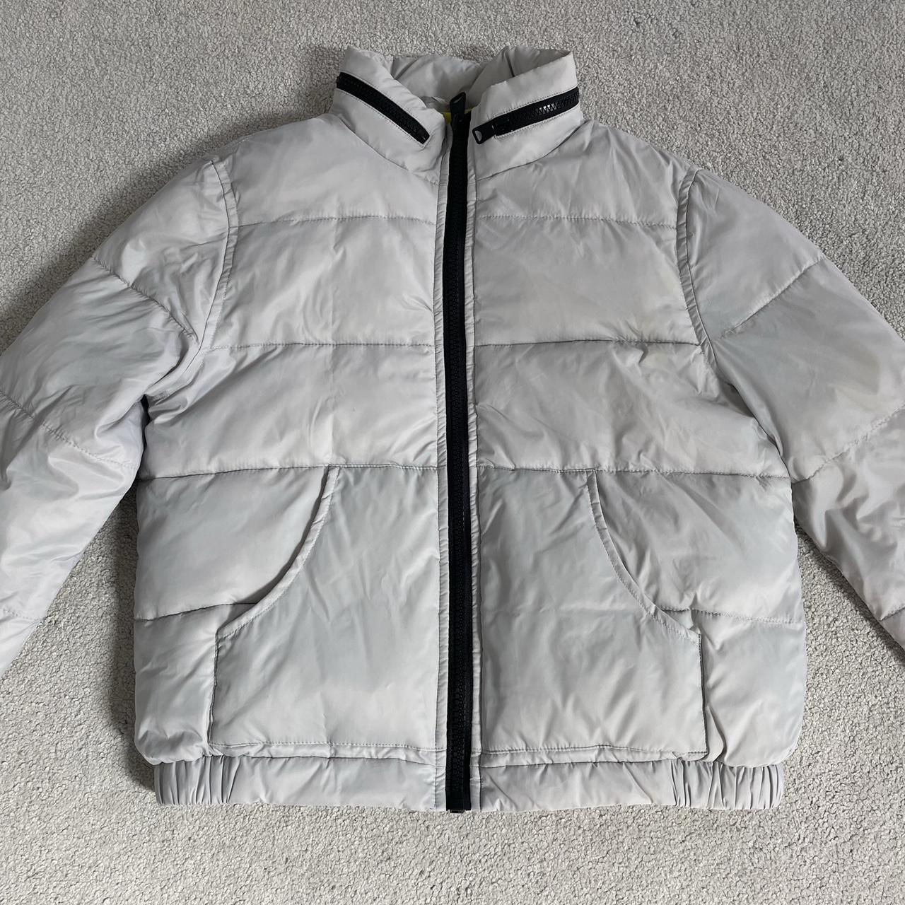 Urban outfitters silver puffa coat Size small As... - Depop