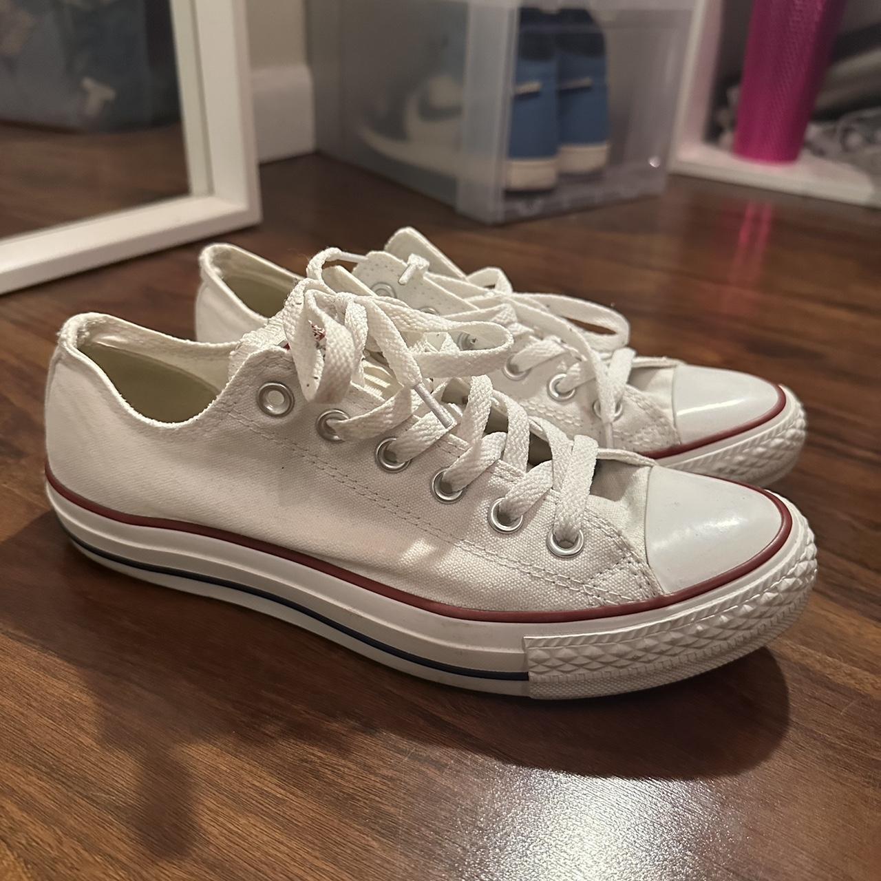 all white low top converse original converse youth... Depop