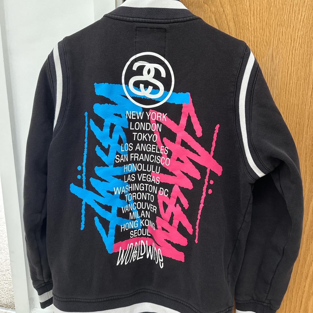 Vintage Stüssy World Tour Varsity Jacket Depop