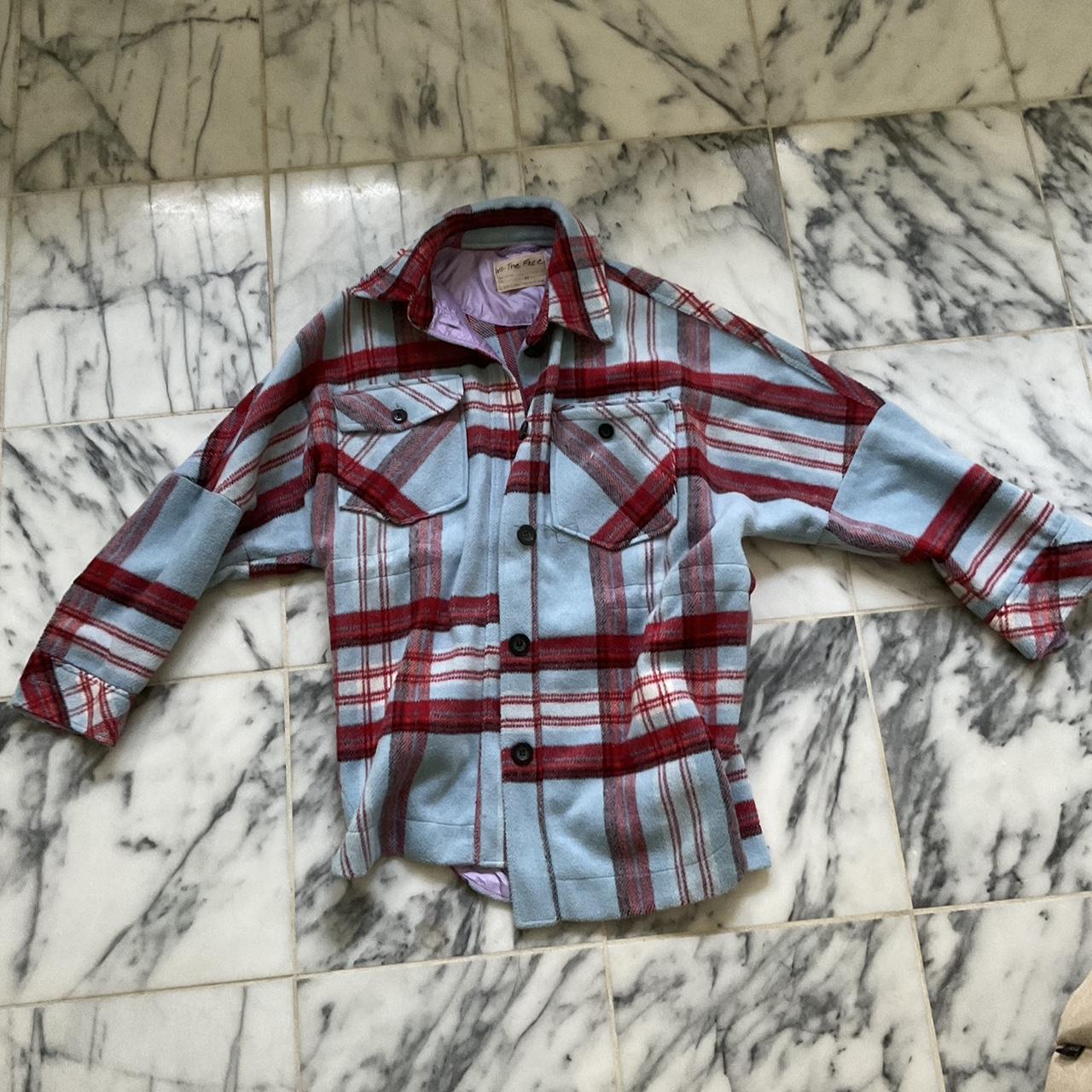 Free people plaid shirt hot sale jacket