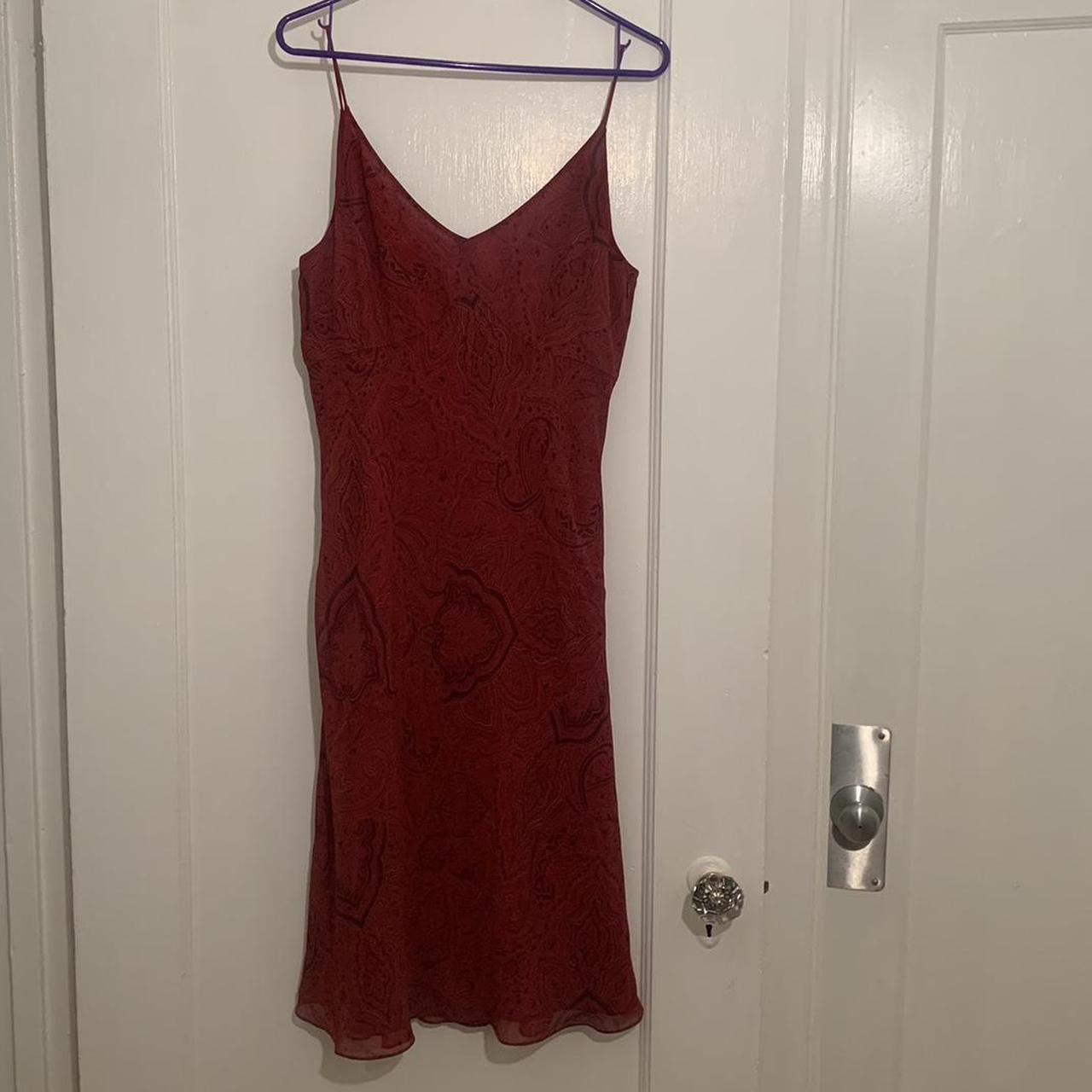 Ann Taylor Women's Burgundy and Red Dress