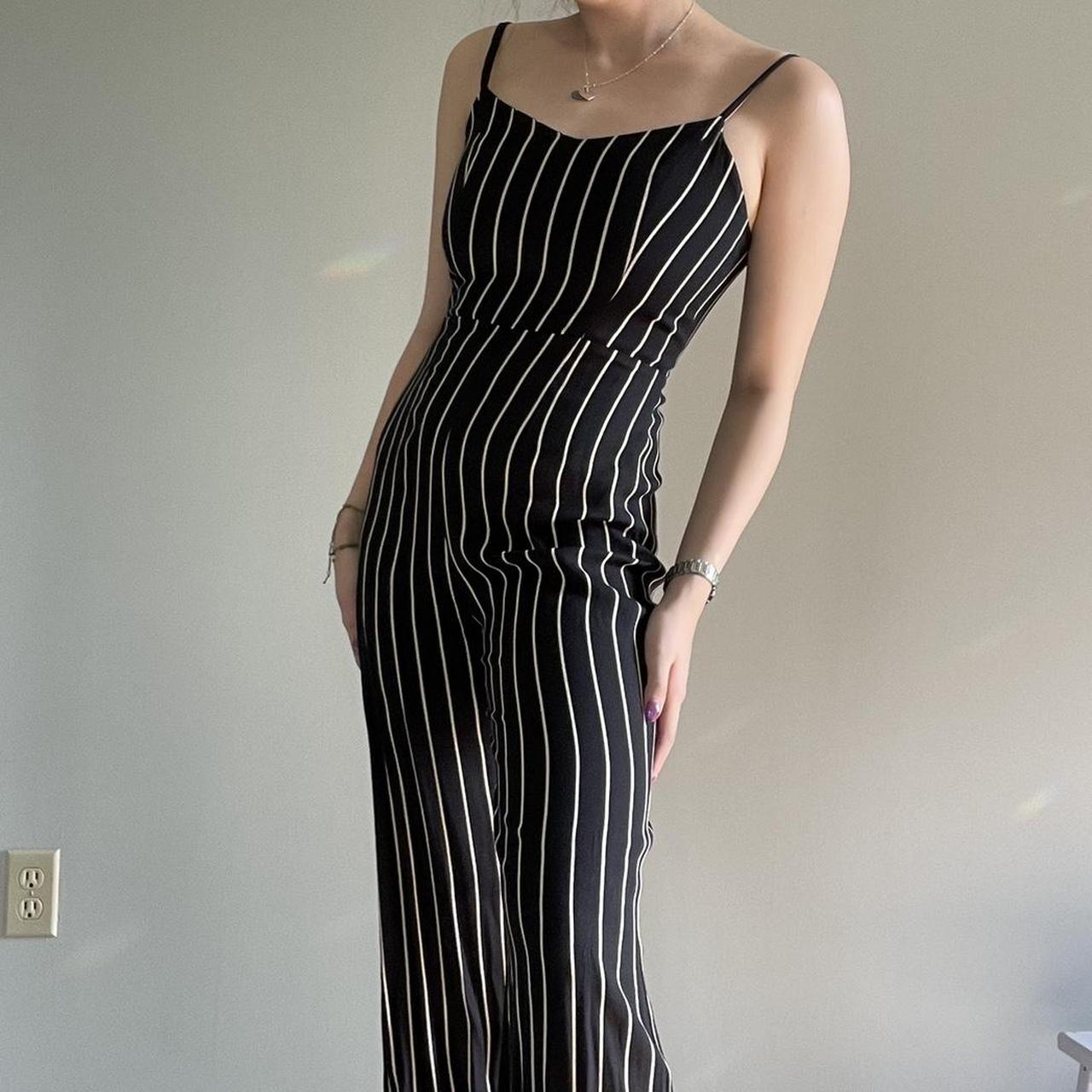 Reformation hot sale striped jumpsuit