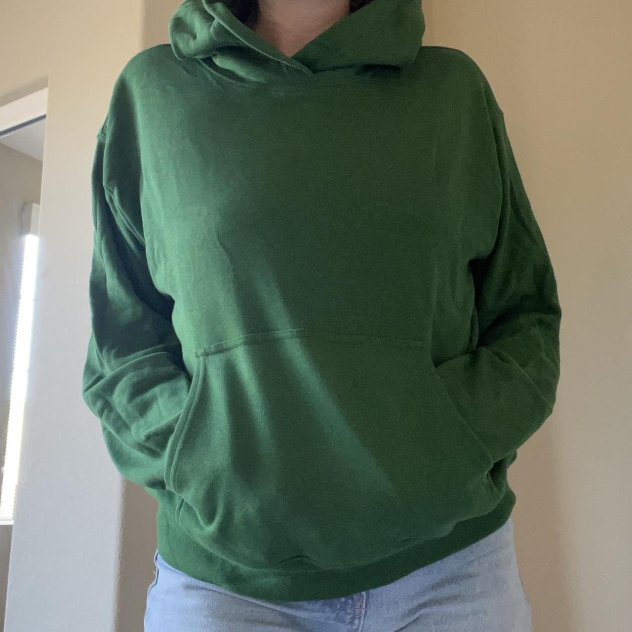 Green aritzia TNA airy fleece hoodie Size L... Depop