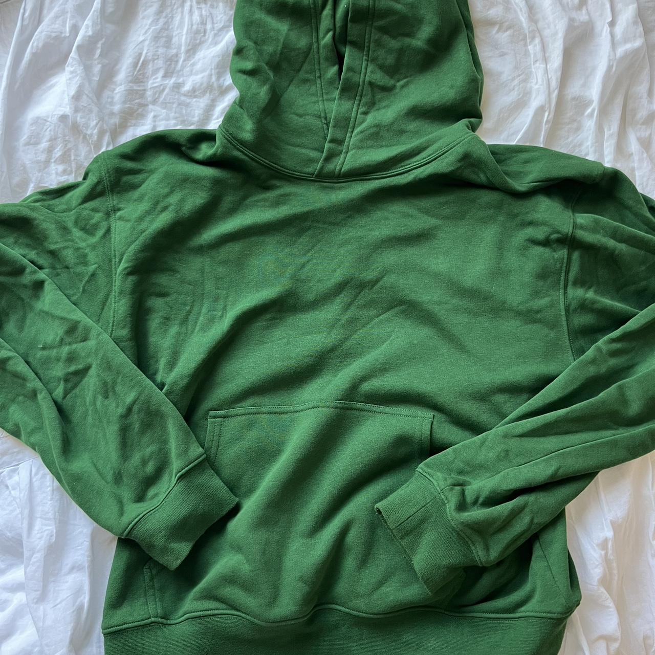 Green aritzia TNA airy fleece hoodie Size L... - Depop