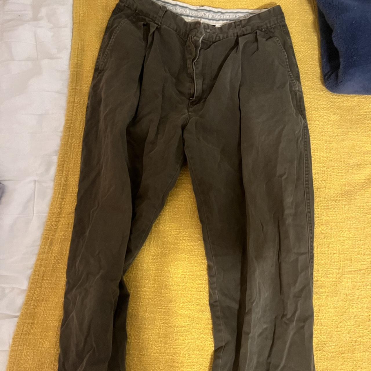 American Eagle Men's Cream and Brown Jeans Depop