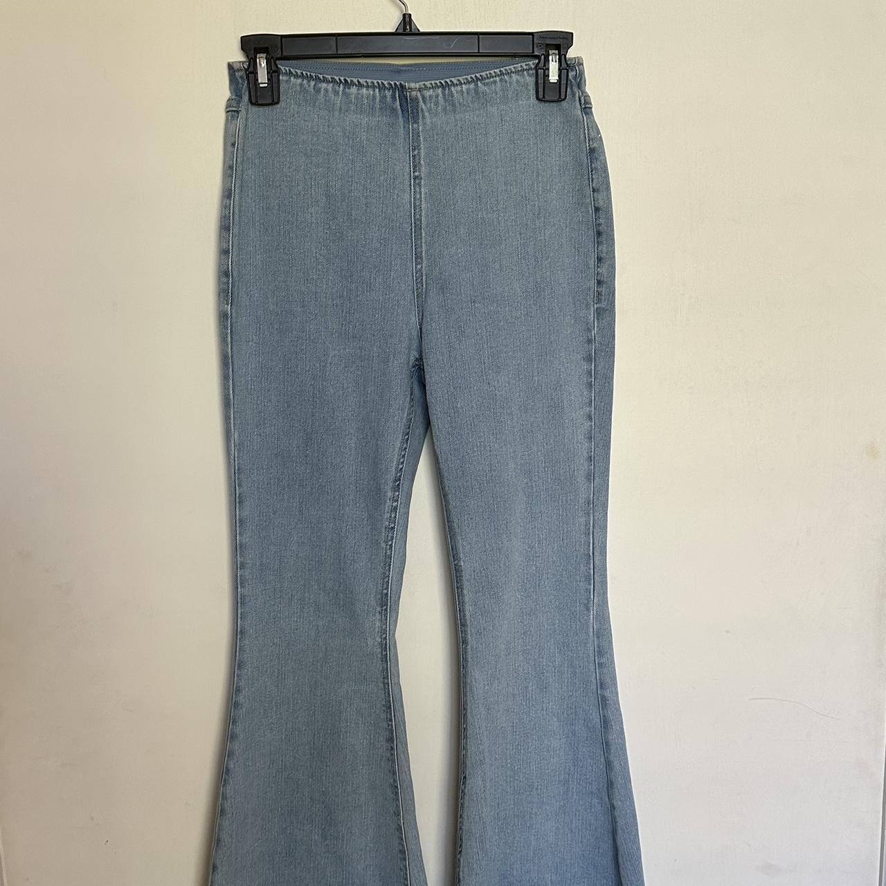 Comfy fitting light blue flare jeans (Stretchy... Depop