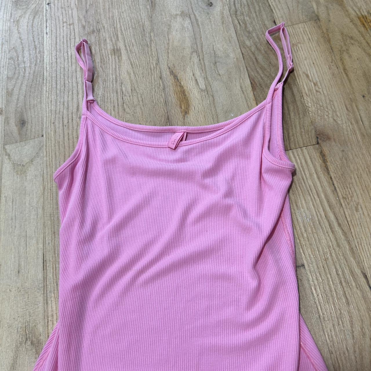 Bubblegum pink Skims soft lounge ribbed dress in... - Depop