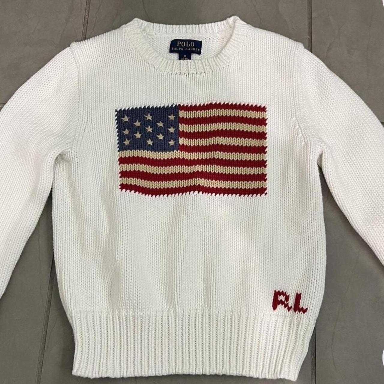 Ralph lauren American flag sweater. Fits child or... - Depop