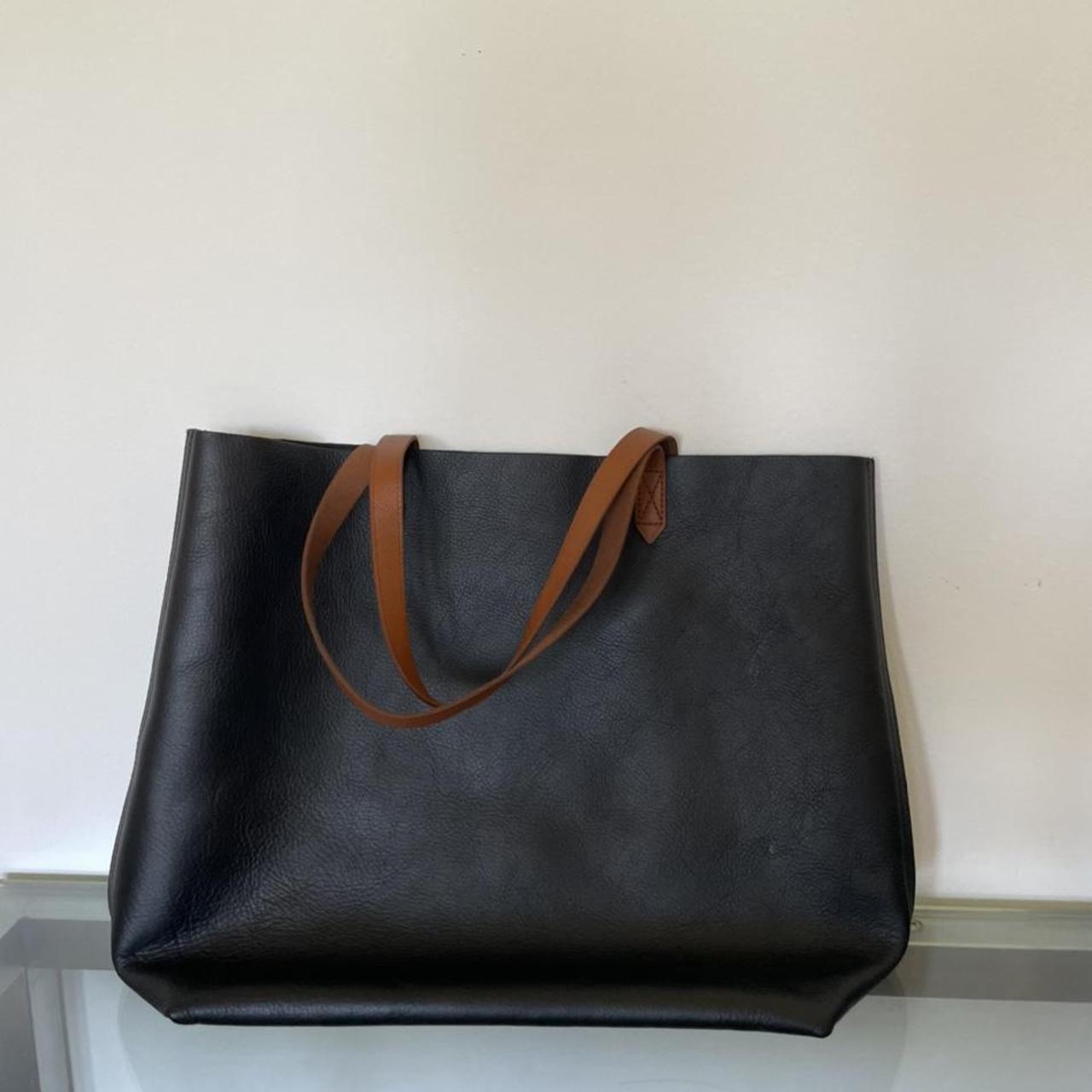 Madewell Black Leather tote New with
