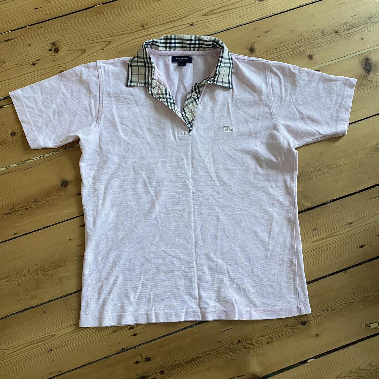 Burberry Women's Cream and Pink Polo-shirts | Depop