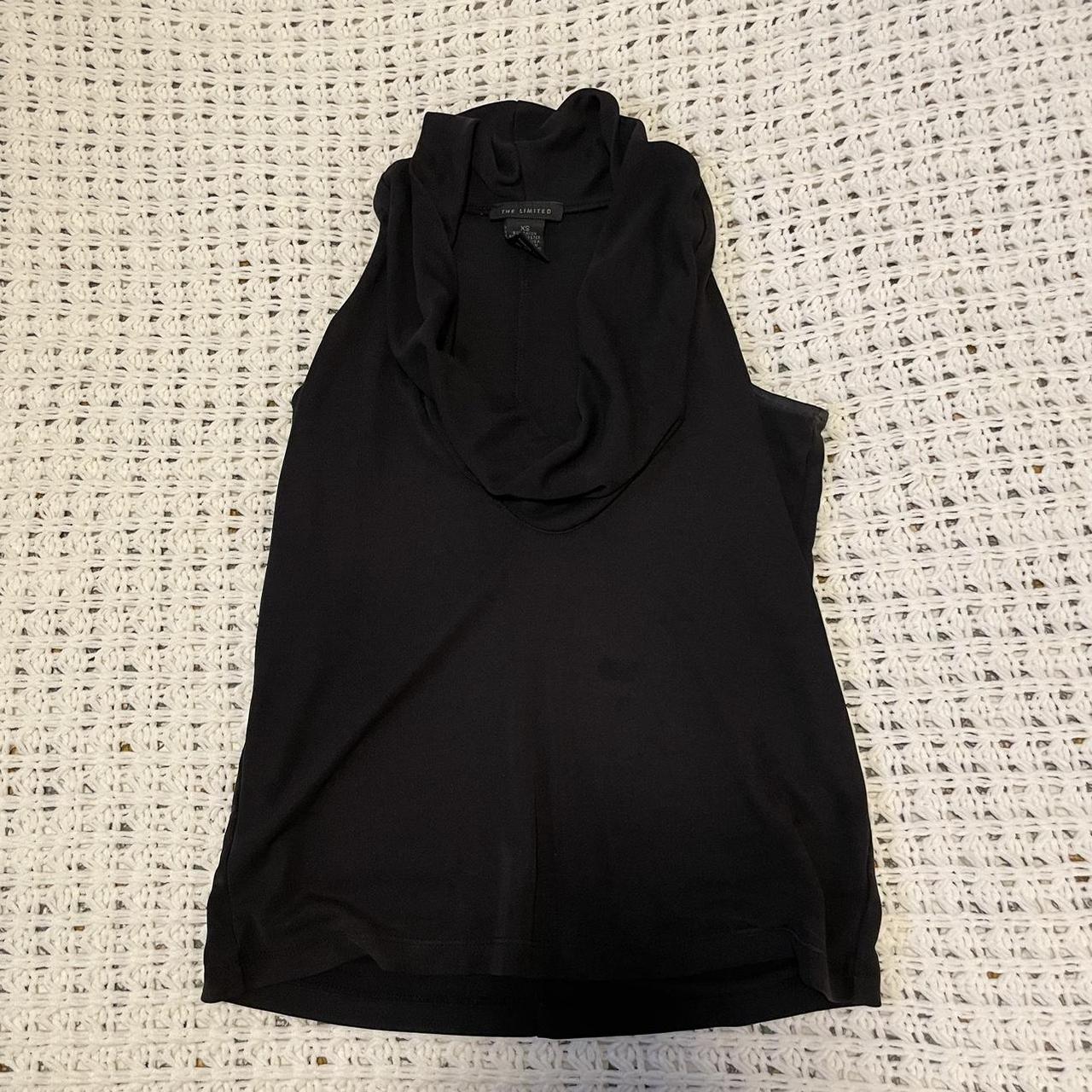 Black cowl-neck-crop-top - Depop