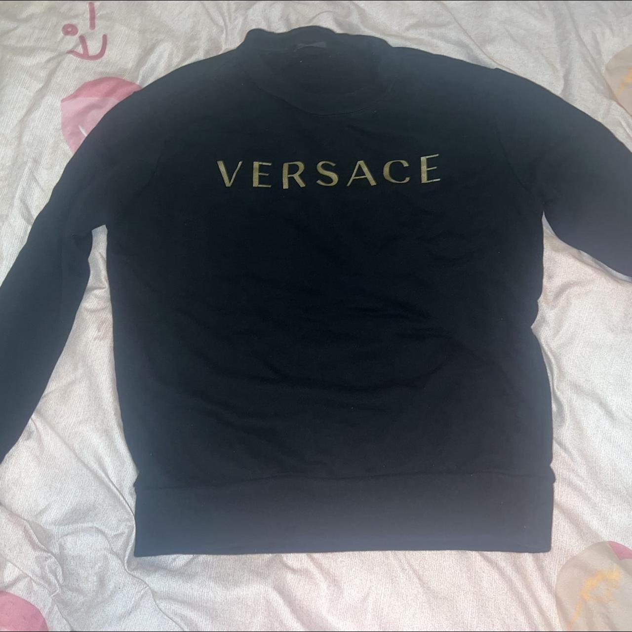 Versace Women's Black and Gold Jumper Depop