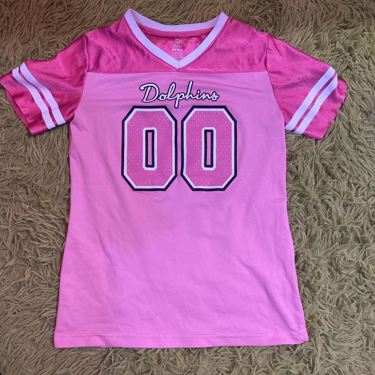 Adorable pink bedazzled Miami Dolphins jersey Fits - Depop