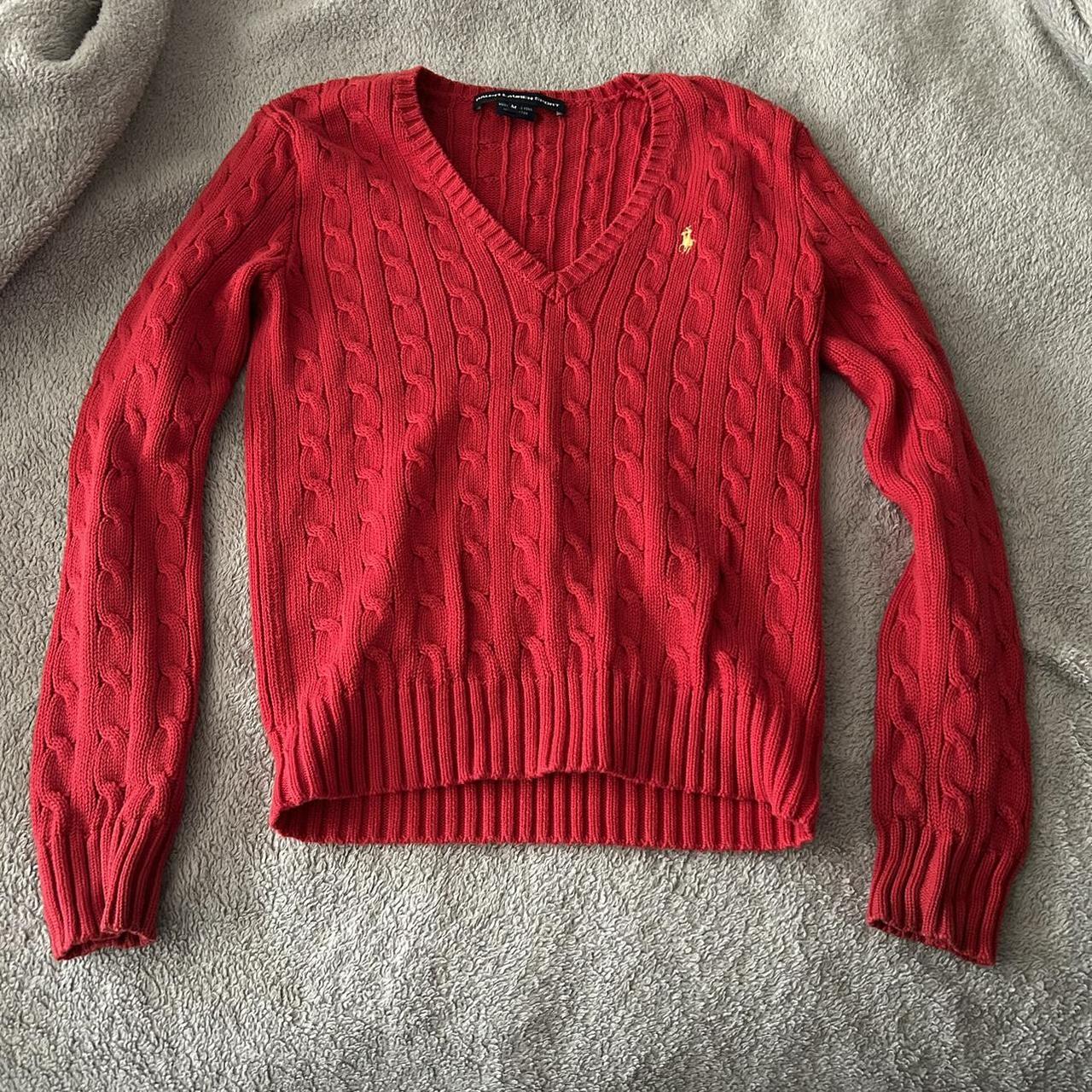 Ralph Lauren Red Knit Sweater Super Adorable and... - Depop