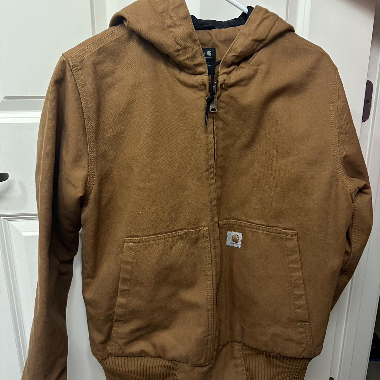 WJ130 Washed Duck active jacket. Carhartt brown... - Depop