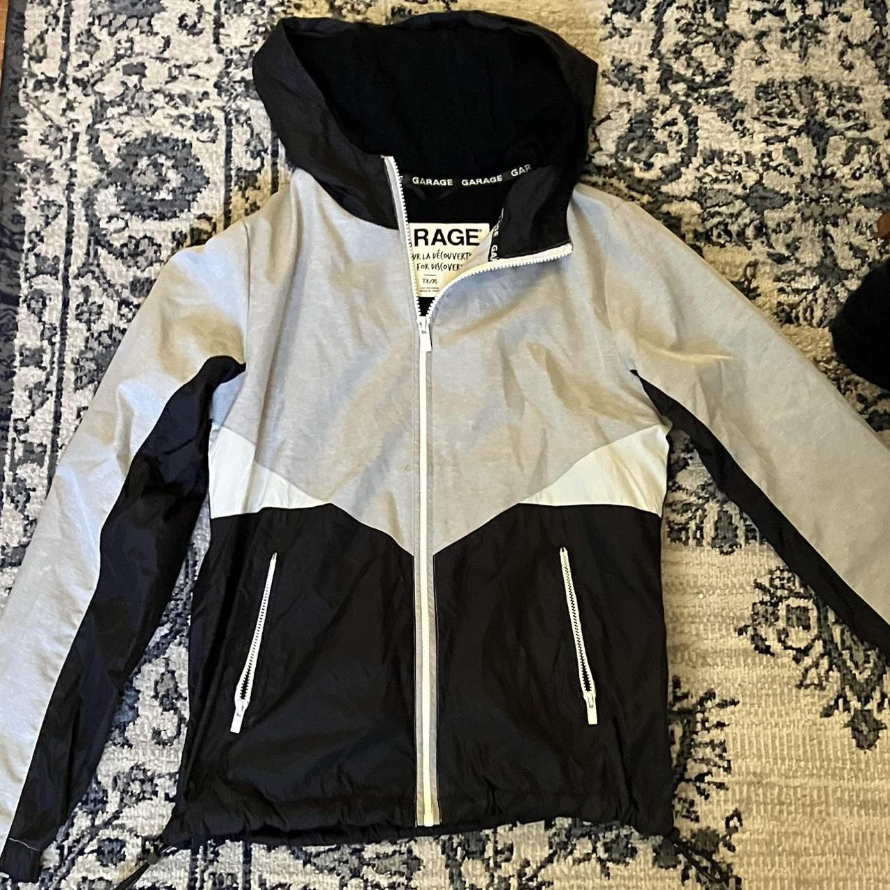 garage wind breaker grey white and black. size Depop