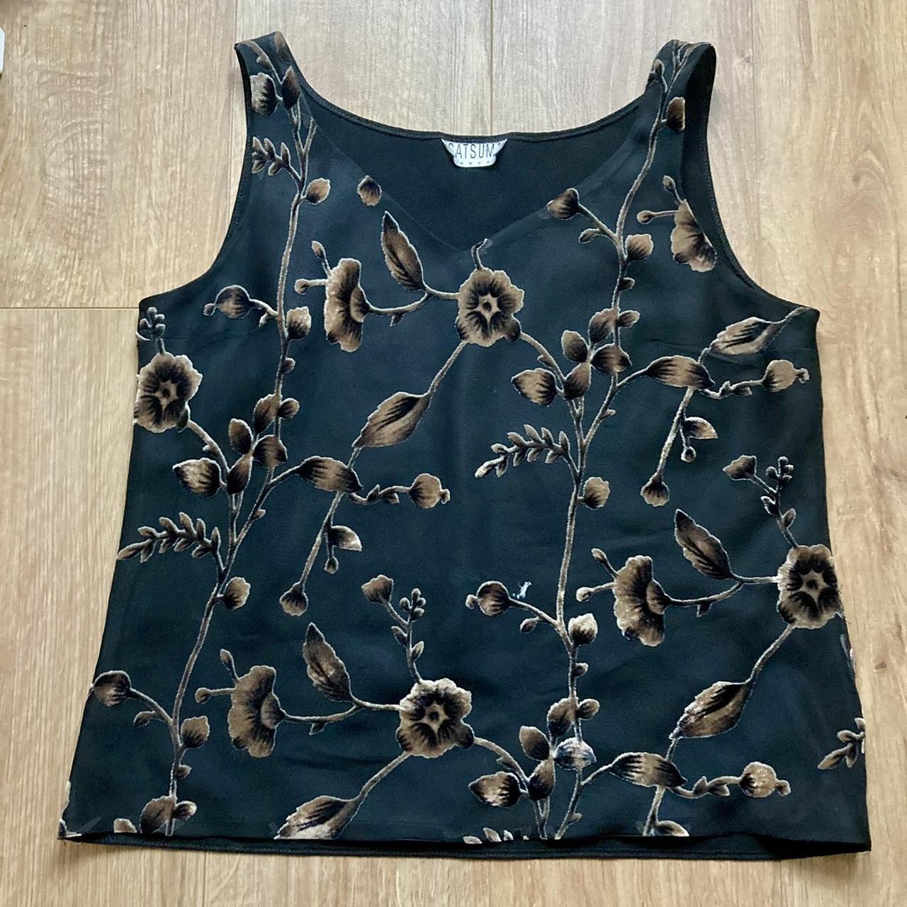 Satsuma Vintage Black & Velvet Top • Vintage... Depop