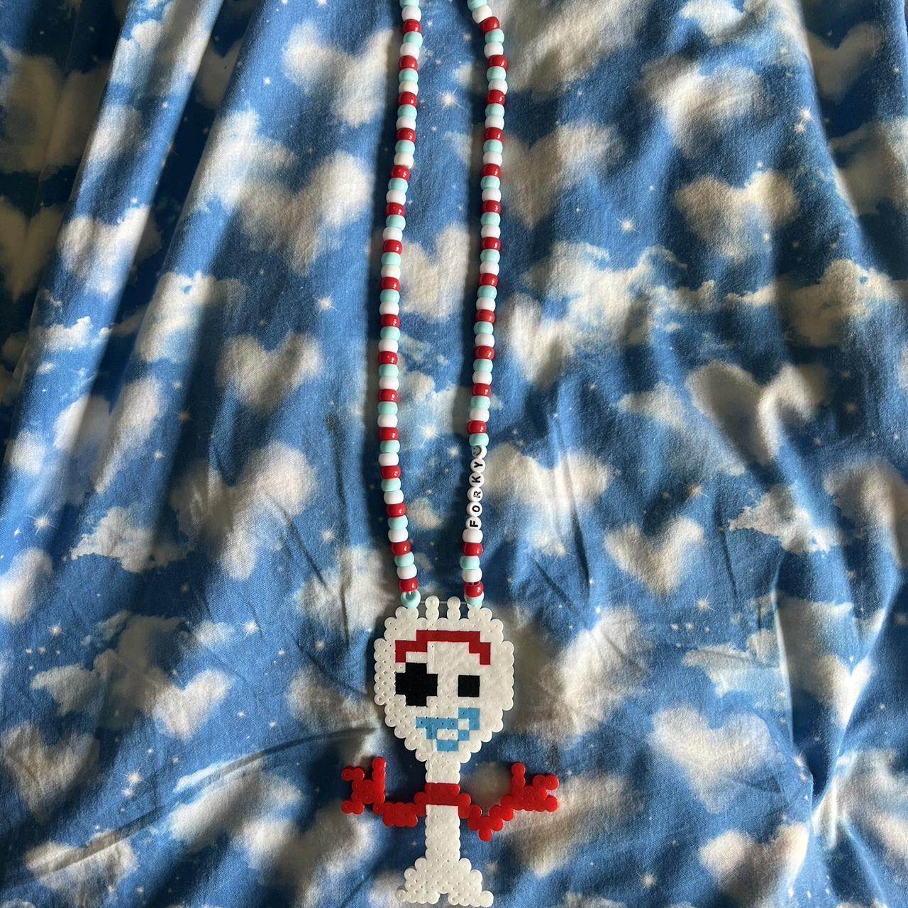 forky toy story kandi perler necklace handmade