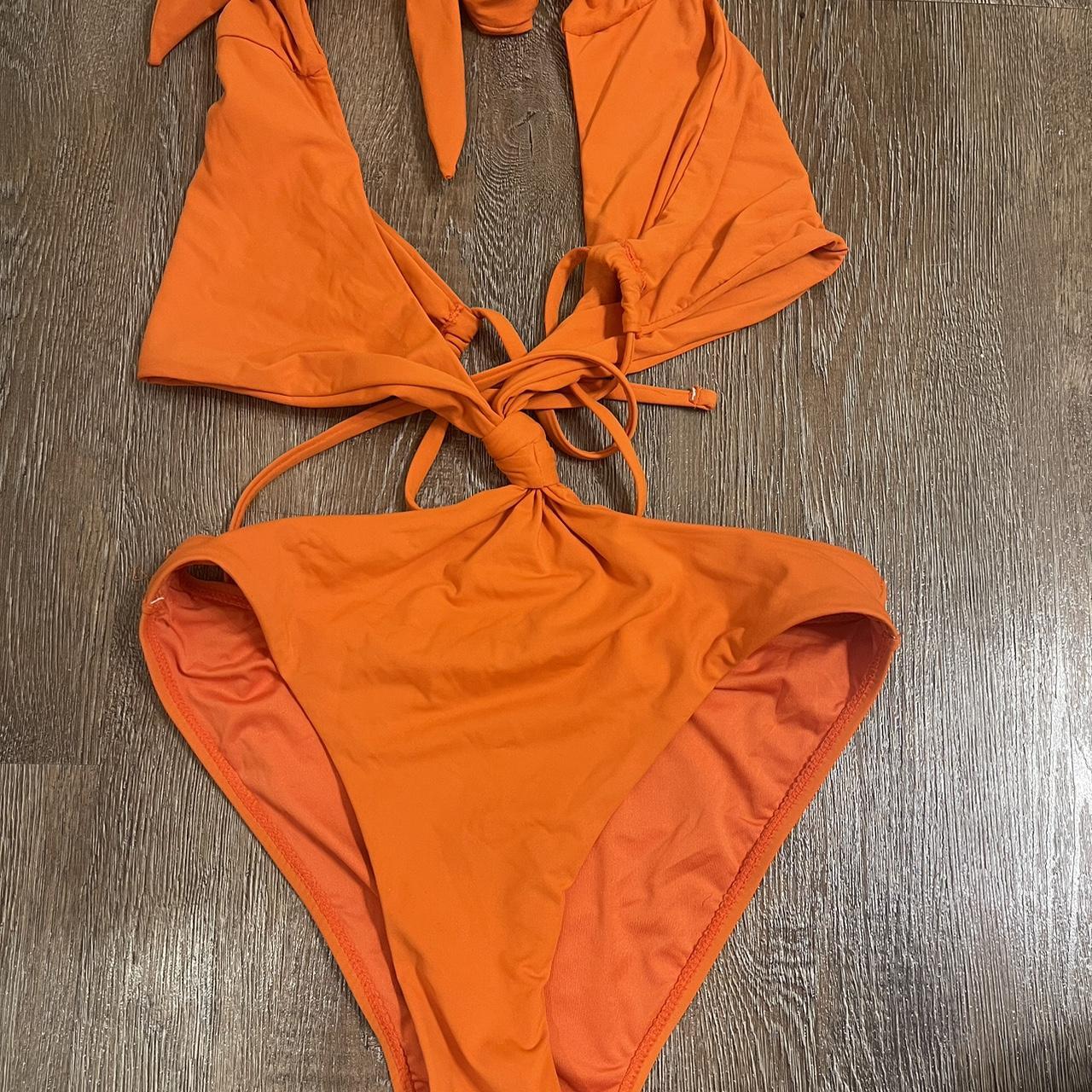 Orange One piece bikini size medium got from a... - Depop