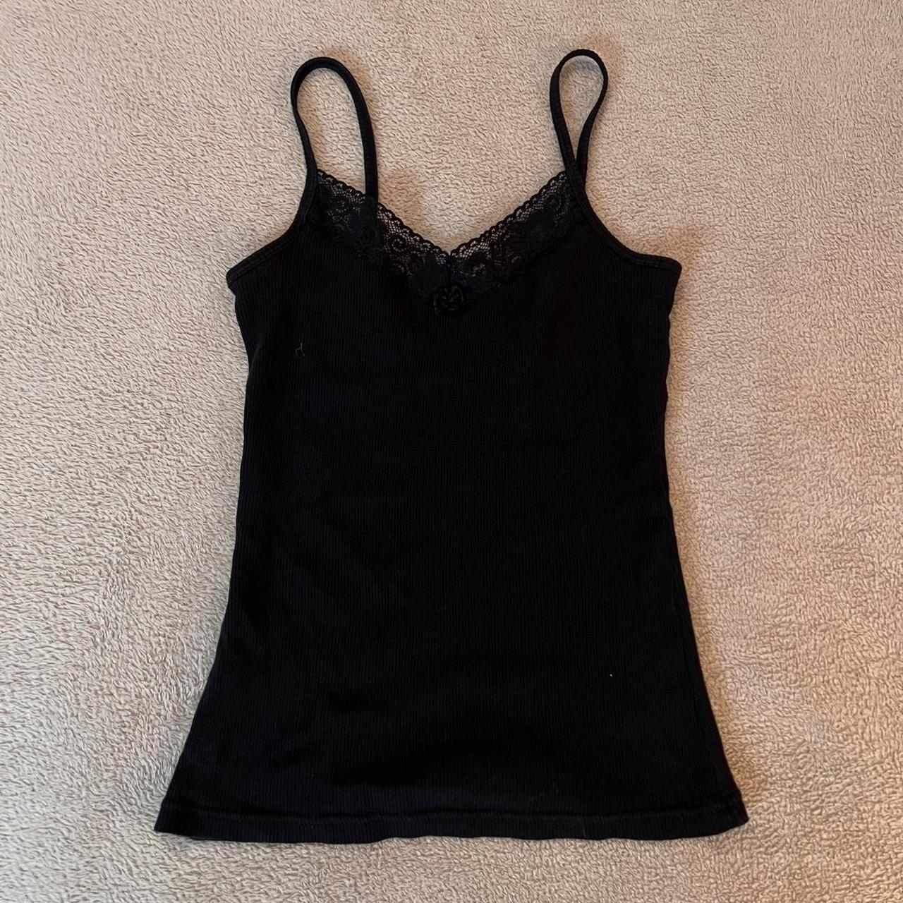 Black Lacey Tank Top 🖤 Brand Express Size XS (true... - Depop