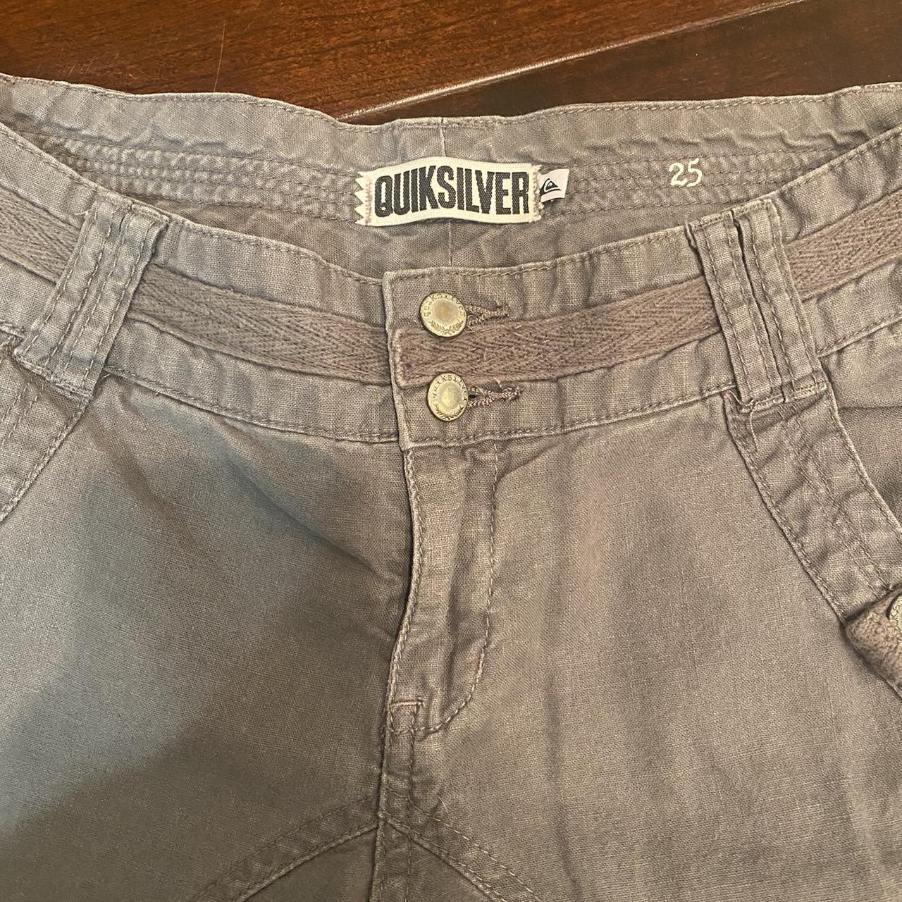 Quicksilver grey cargo pants size 25 - Depop