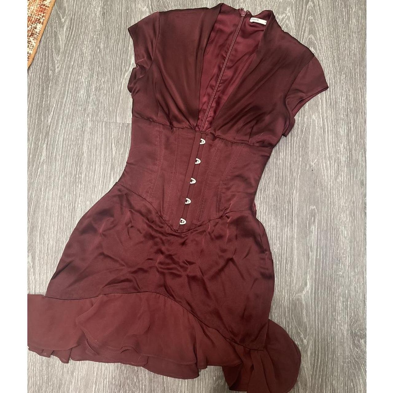 House of CB Tianna Mini dress in burgundy Wine Size... Depop