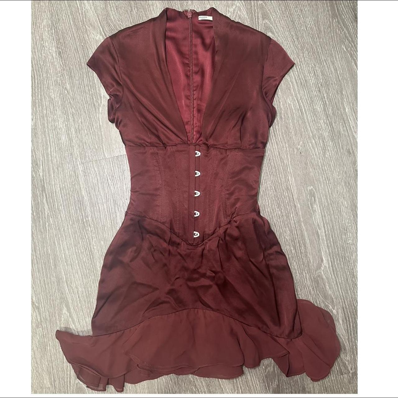 House of CB Tianna Mini dress in burgundy Wine Size... Depop