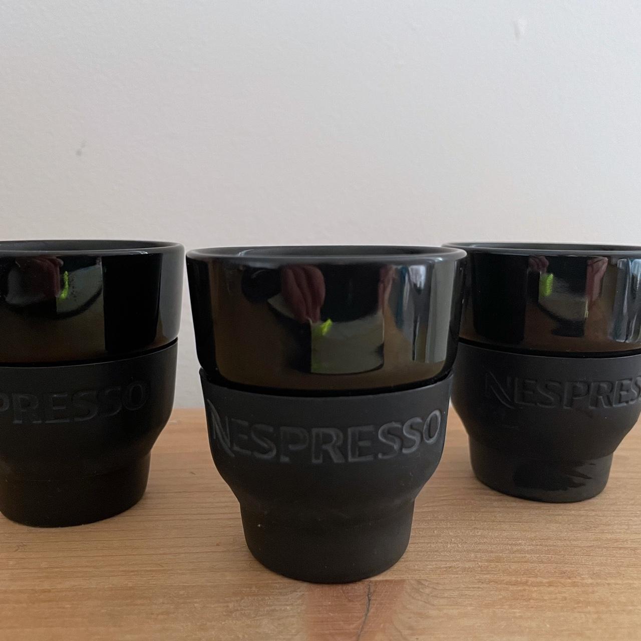 Pair of Black Ceramic Coffee Cups Nespresso Touch 