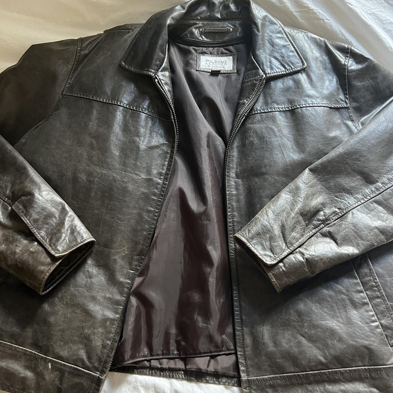 Wilson’s Leather Men's Brown And Black Jacket | Depop