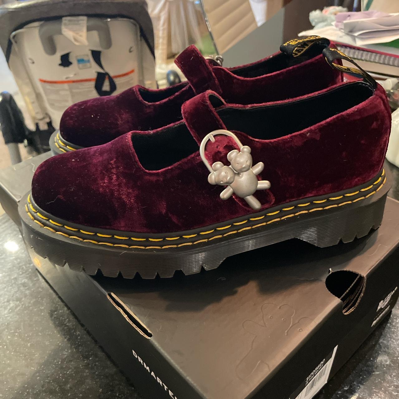 Dr martens velvet mary jane red best sale