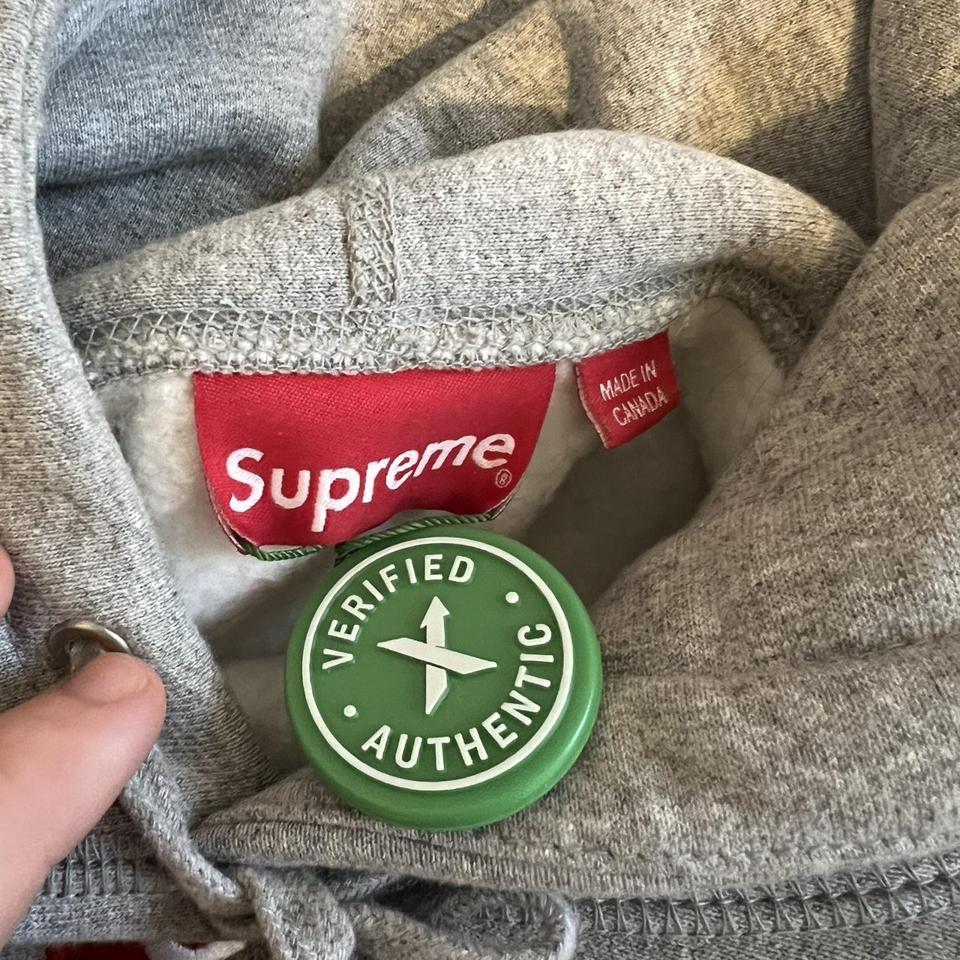 Supreme Cross Box Logo Hoodie Heather Grey. Size... - Depop