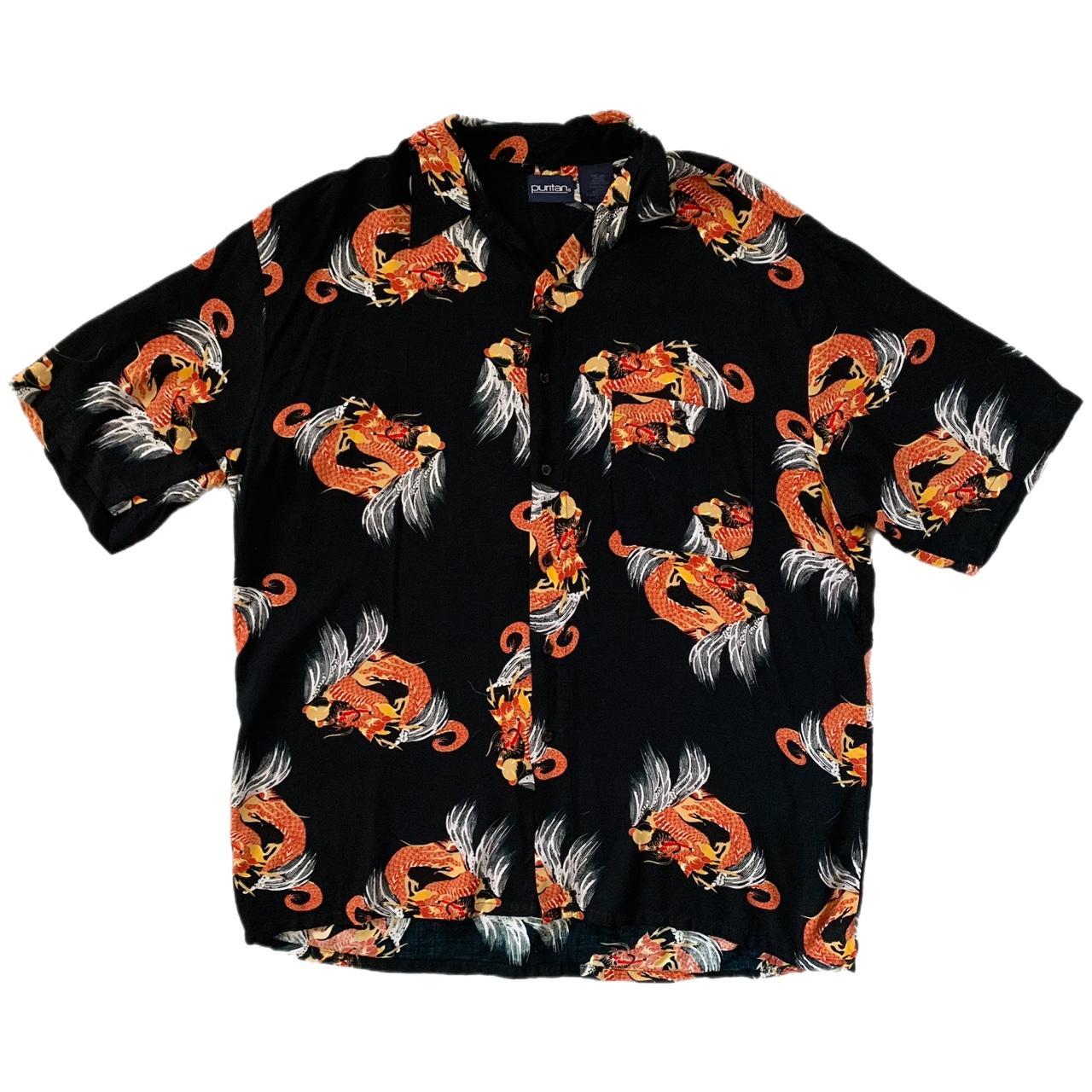 Men's Black And Orange Shirt 