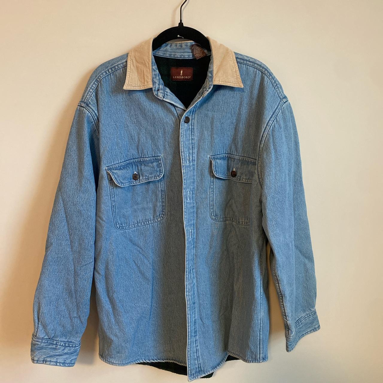 Mens fleece lined on sale denim shirt jacket