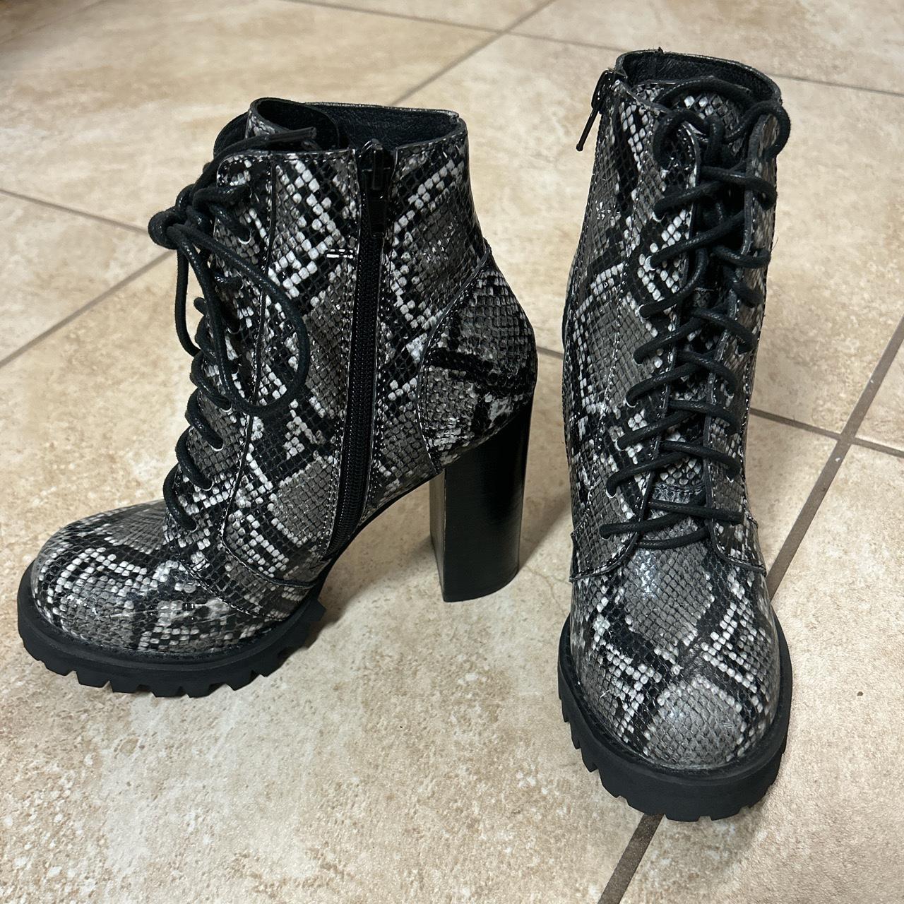 Jeffrey campbell snake print booties on sale