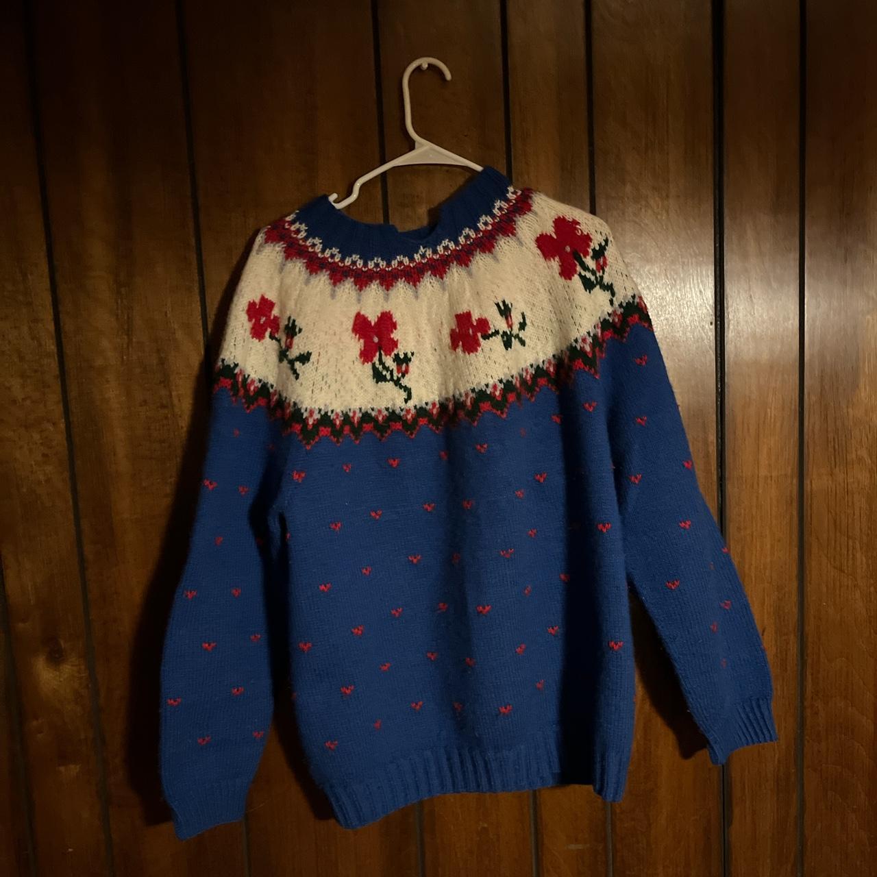 Women's Red and Blue Jumper | Depop